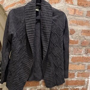 Eddie Bauer Dark Gray Cable Knit Cardigan